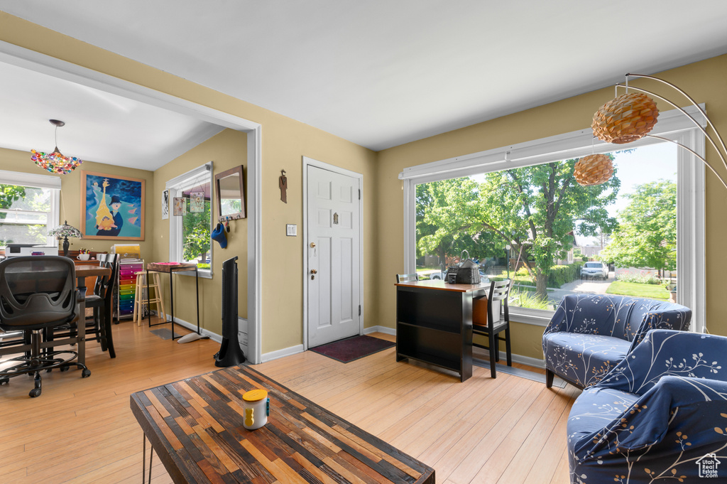 Living area featuring hardwood / wood-style floors