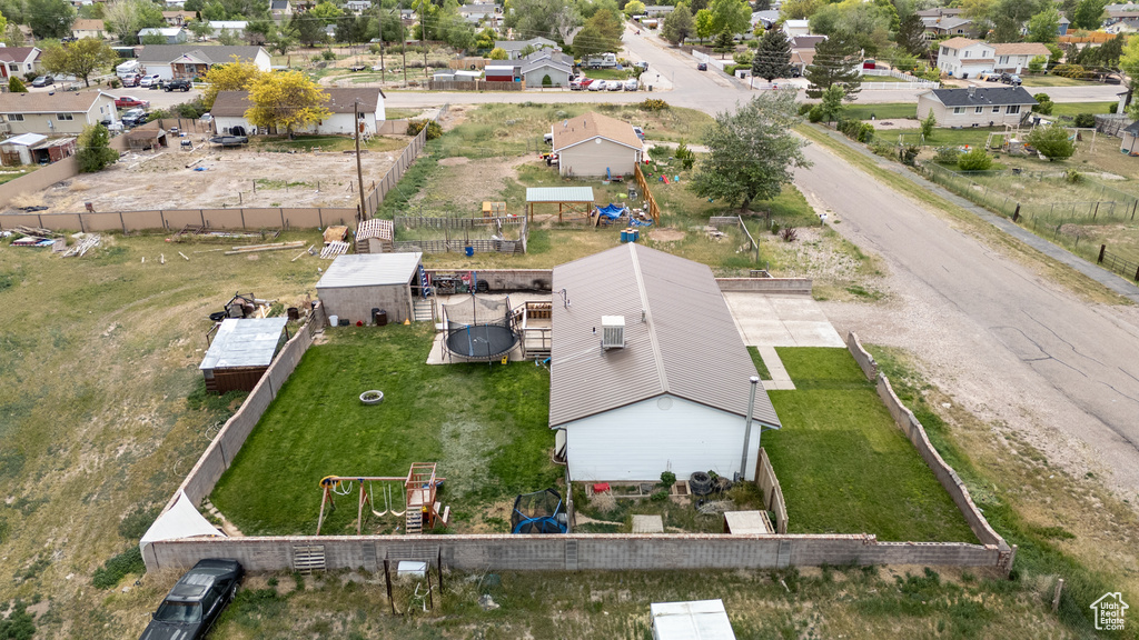 Aerial view of residential area