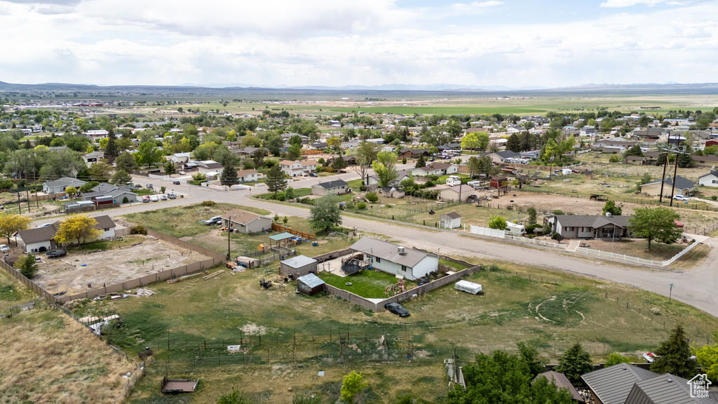 Aerial view of residential area