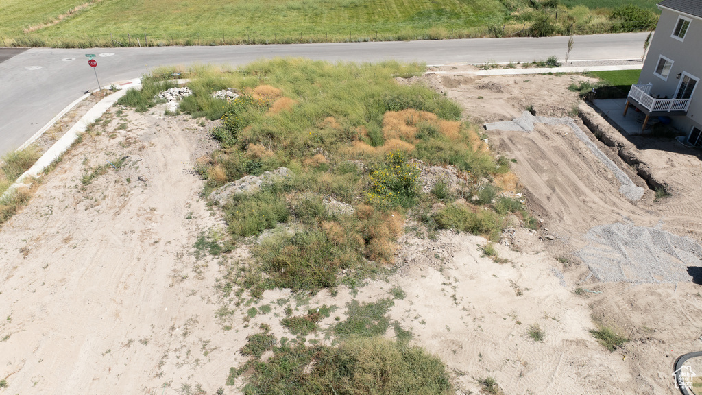 Aerial view of sparsely populated area