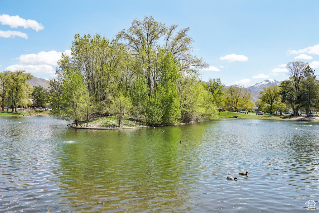 Water view featuring mountains
