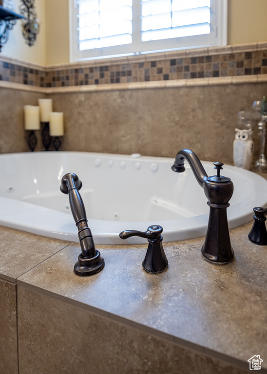 Bathroom view of a whirlpool tub