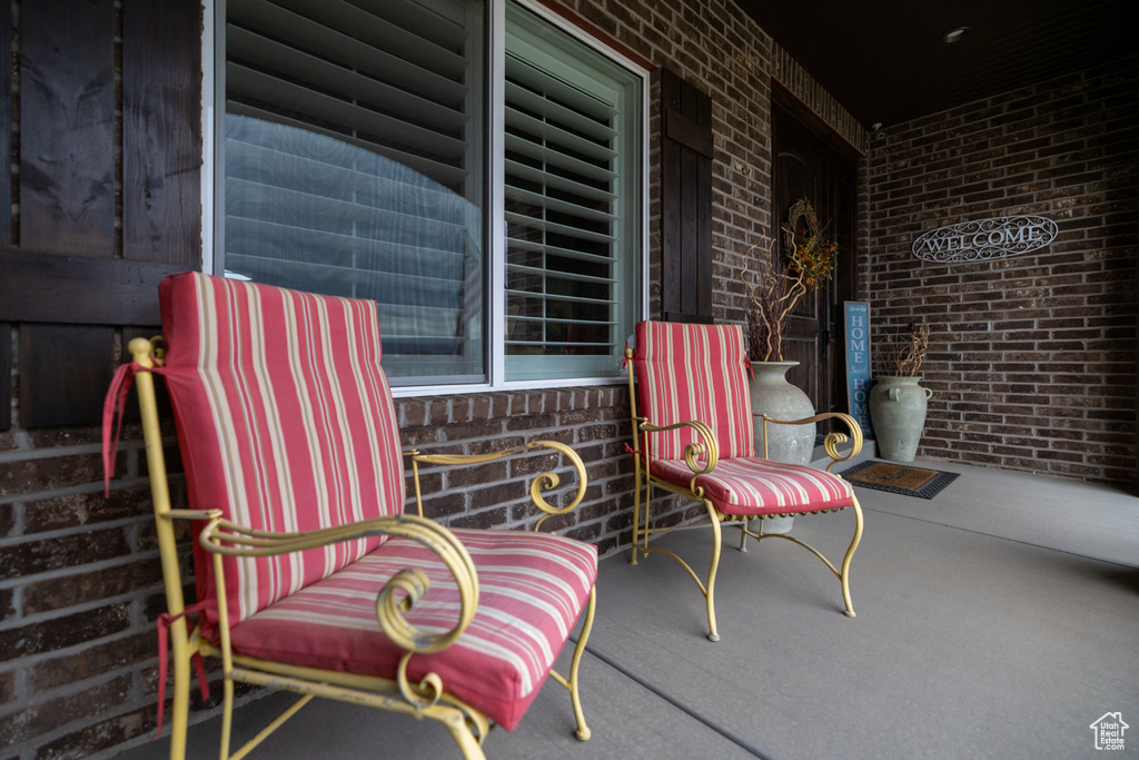 View of covered porch