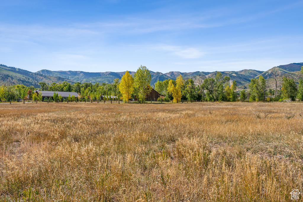Mountain view with rural landscape