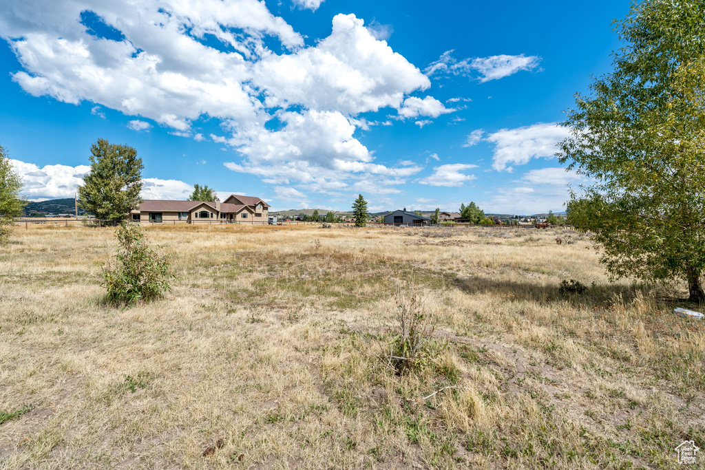 View of yard featuring a view of countryside