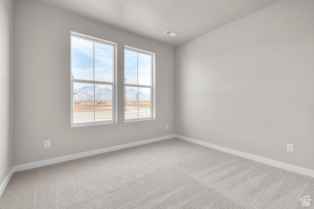 Empty room with carpet flooring, baseboards, and plenty of natural light