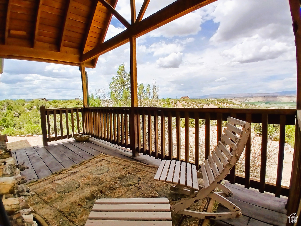 View of wooden deck