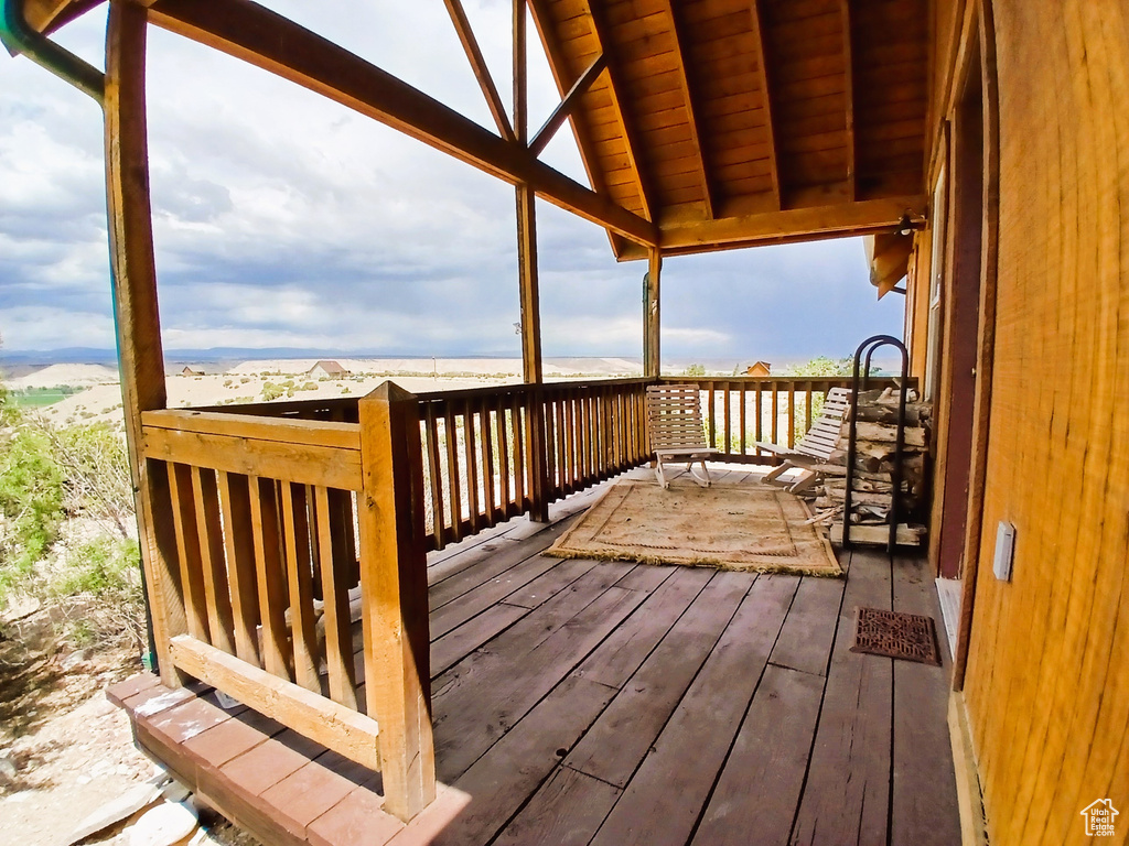 View of wooden deck