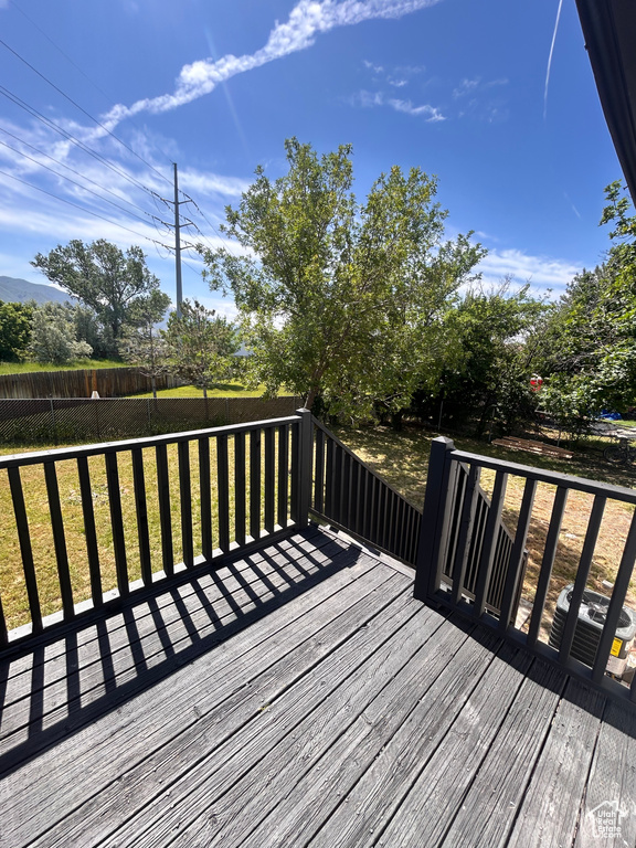 Wooden terrace with cooling unit