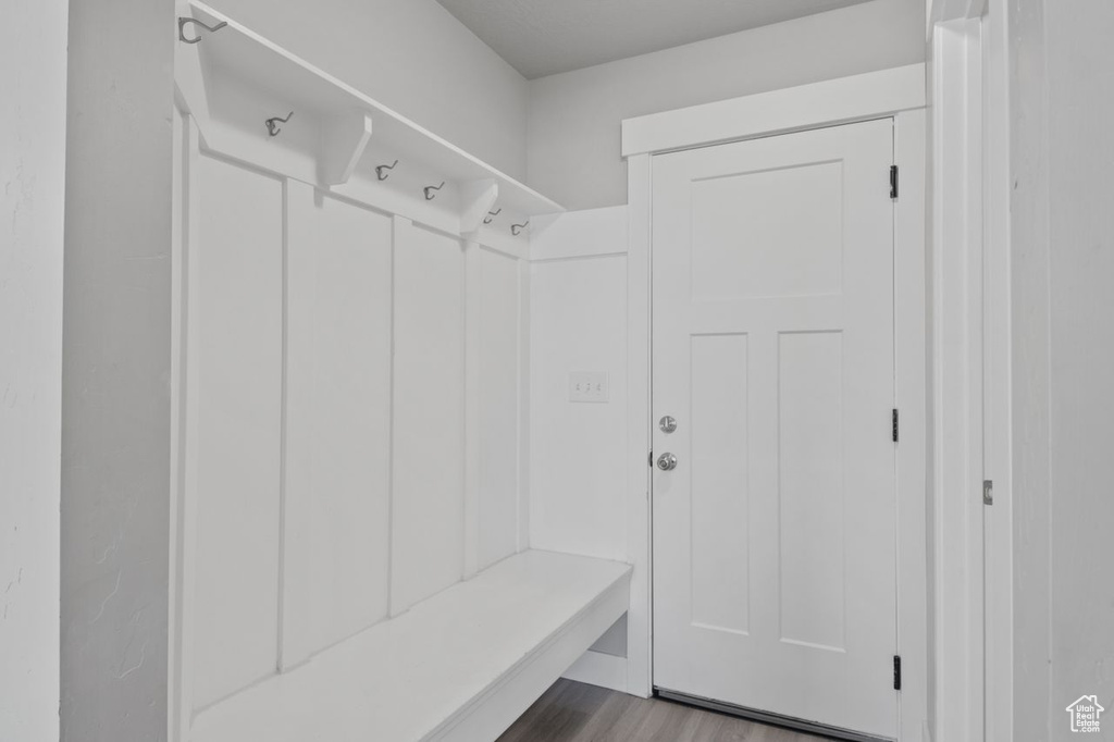 Mudroom featuring wood finished floors