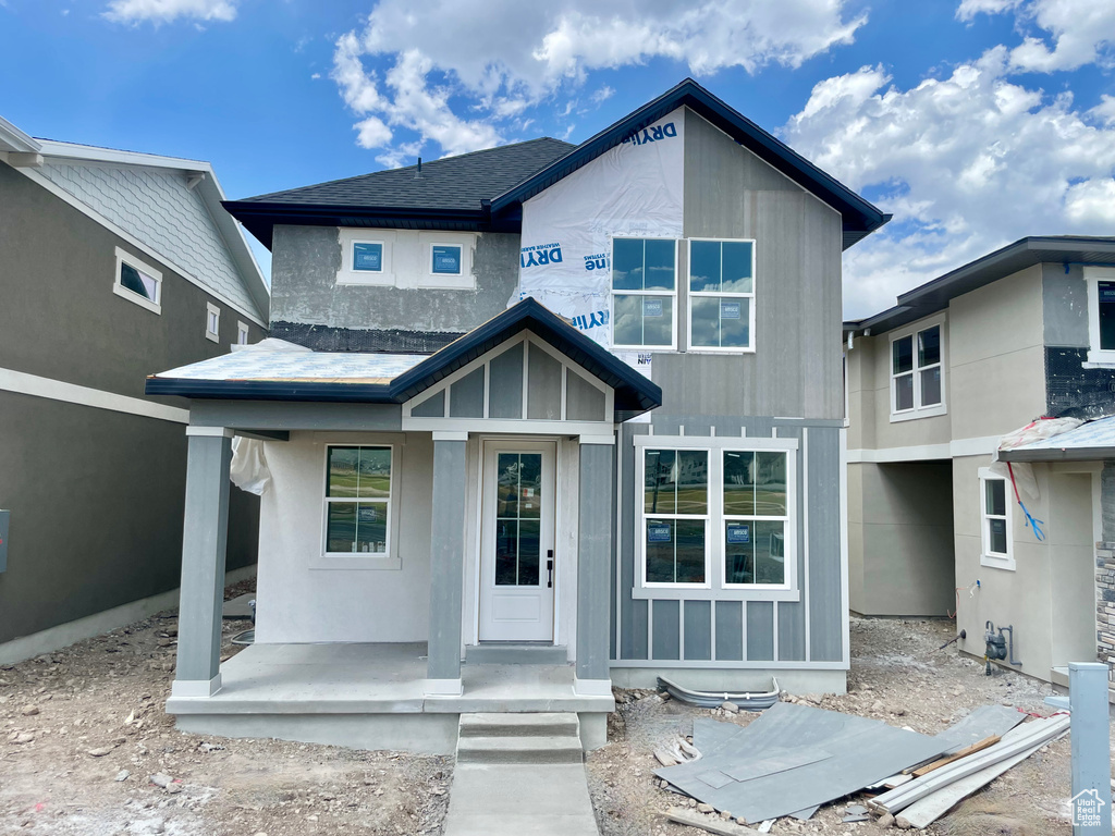 View of front of home with a porch
