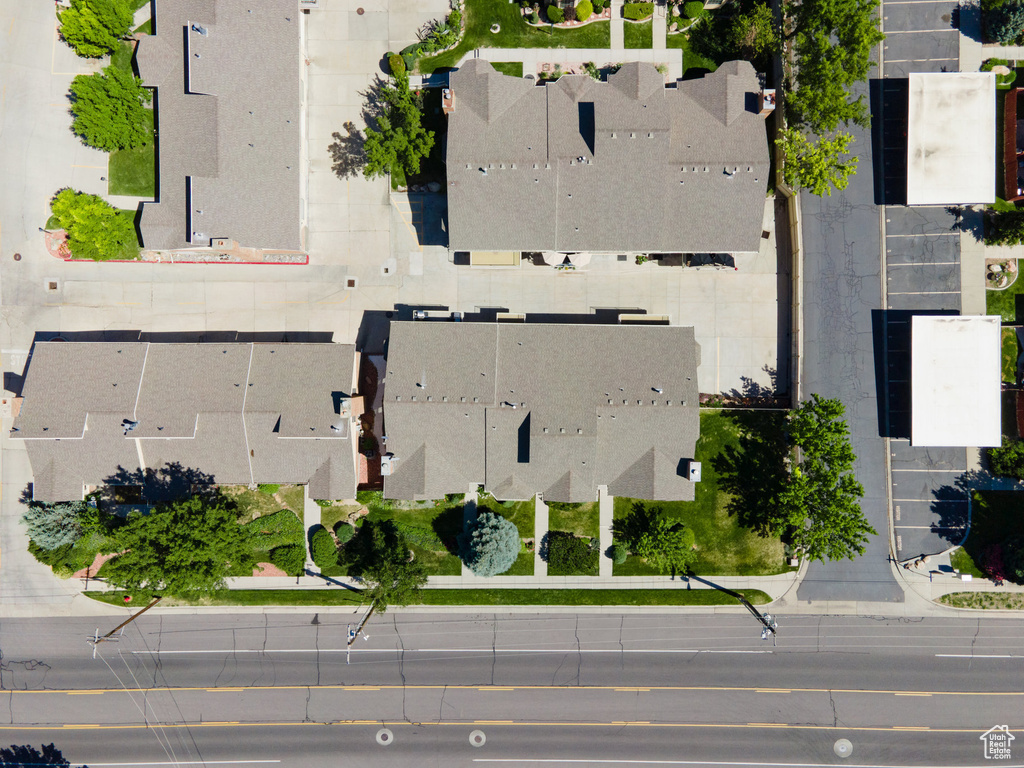 Aerial perspective of suburban area
