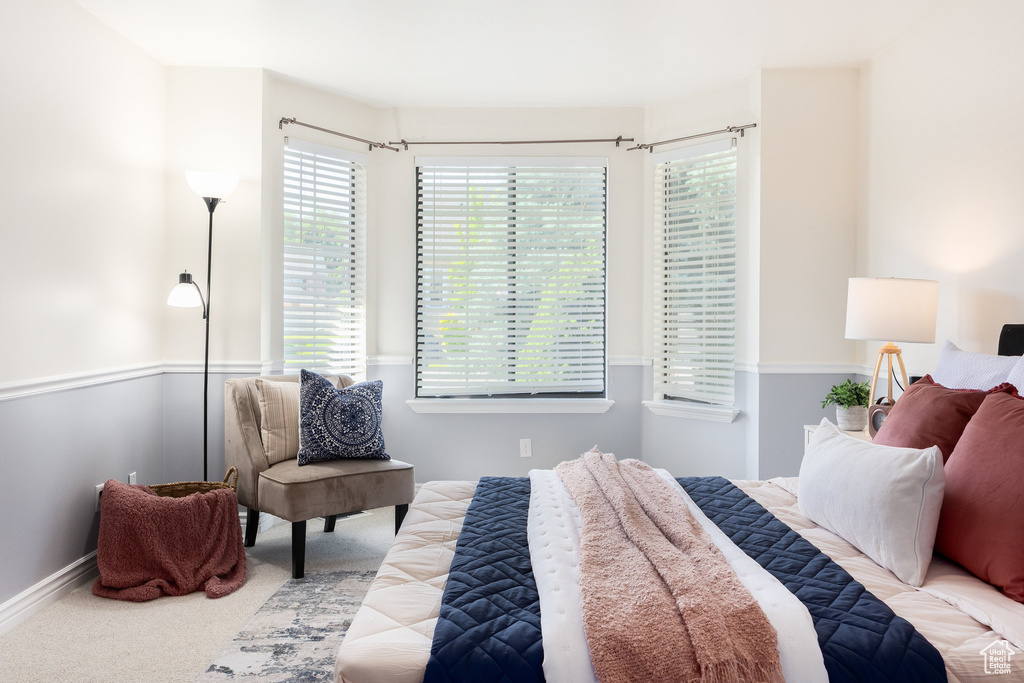 Bedroom featuring carpet