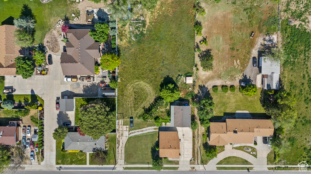 Aerial perspective of suburban area