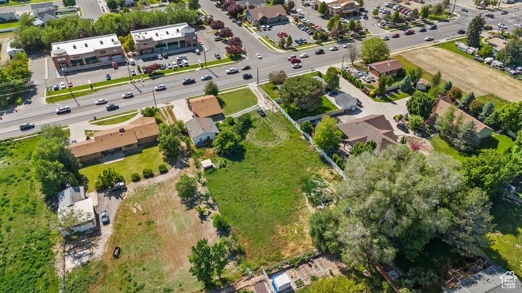 Aerial perspective of suburban area
