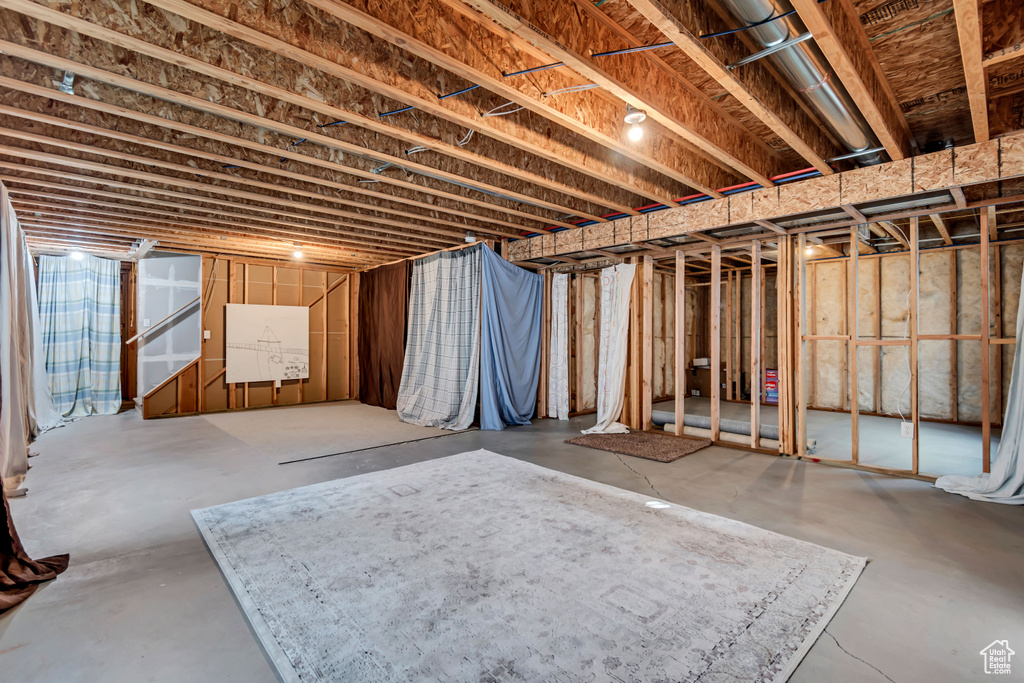 View of unfinished basement
