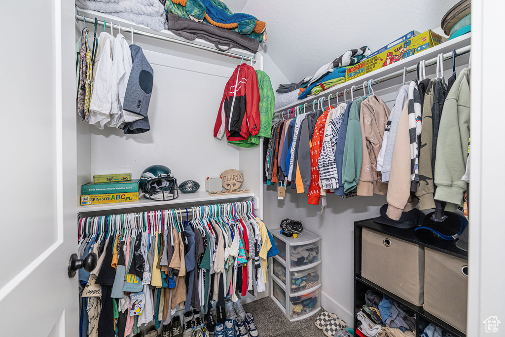 Spacious closet featuring carpet floors
