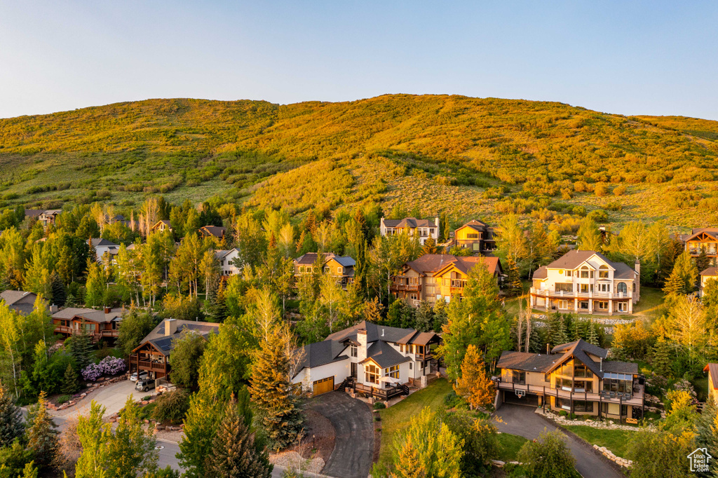Aerial perspective of suburban area