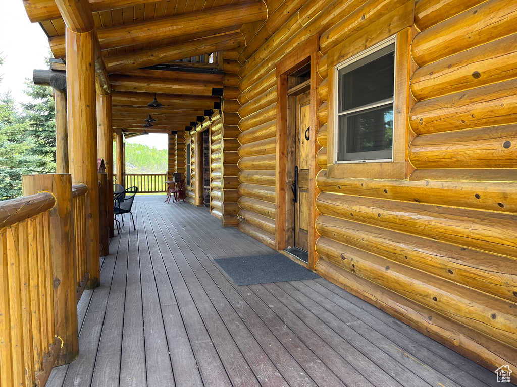 View of wooden deck