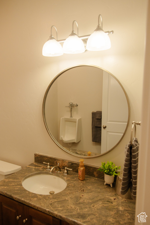 Bathroom with vanity and toilet