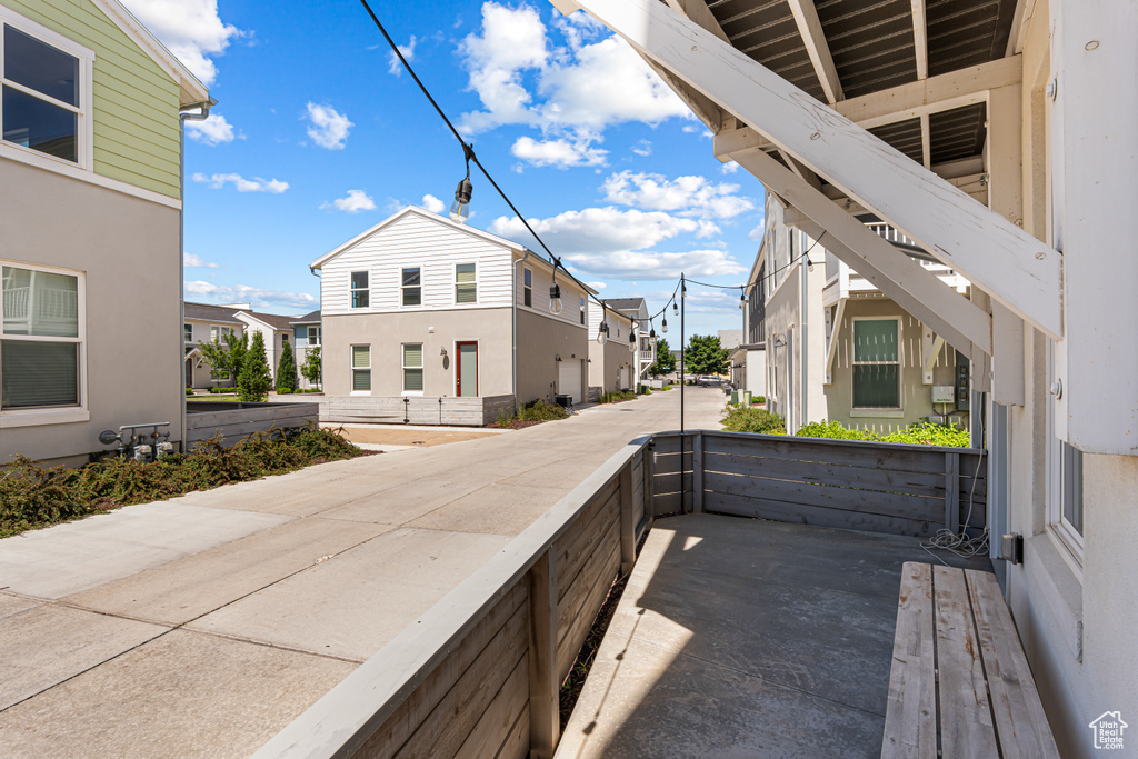View of concrete road featuring a residential view