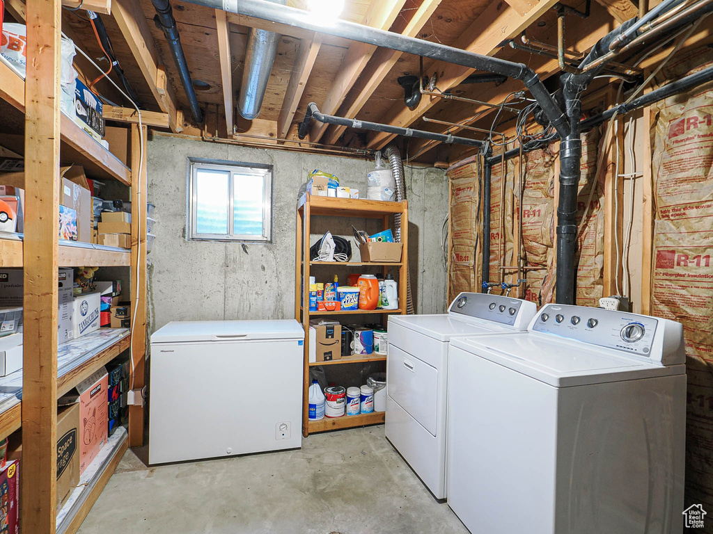 Laundry room featuring washer and dryer