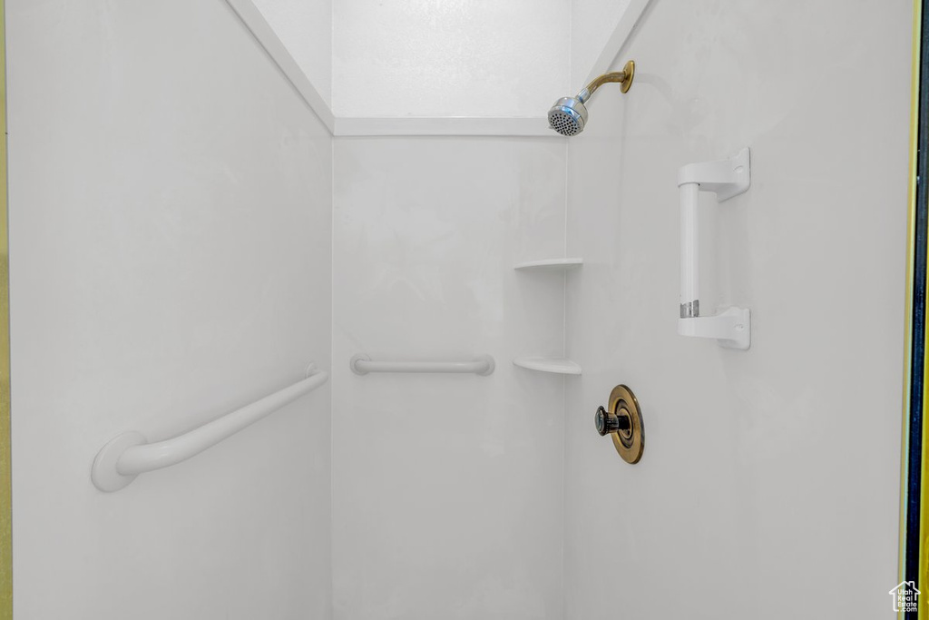 Bathroom view of a shower