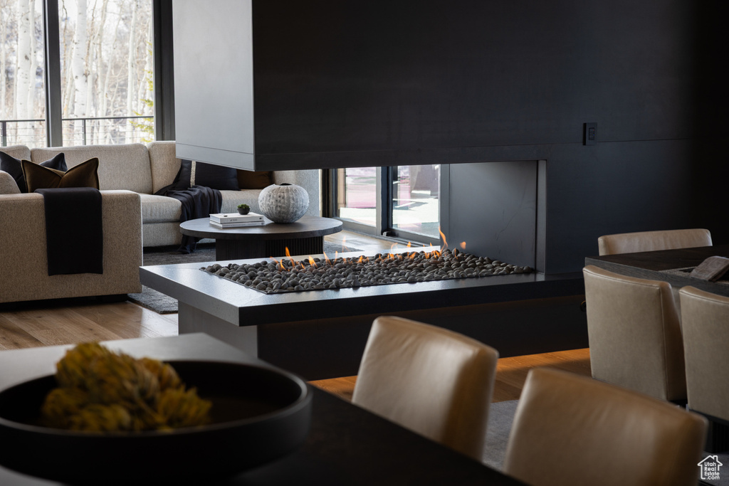 Dining space featuring light wood-type flooring