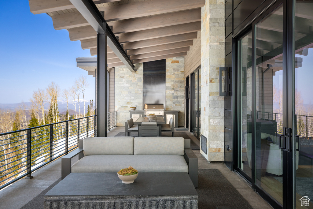 Balcony featuring an outdoor living space