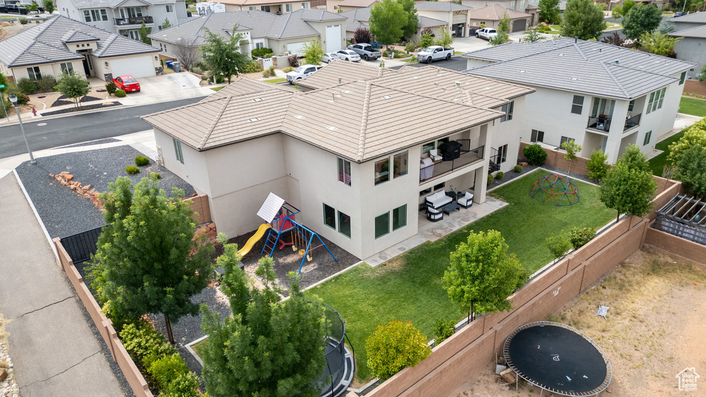 Aerial view of residential area