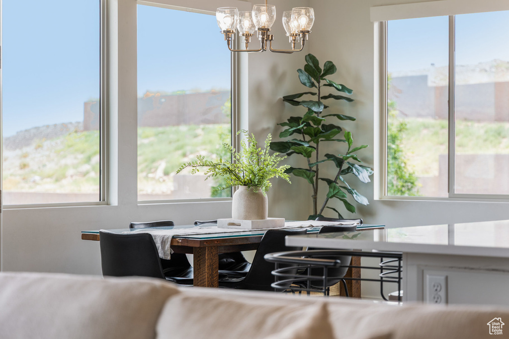 Dining room featuring a chandelier