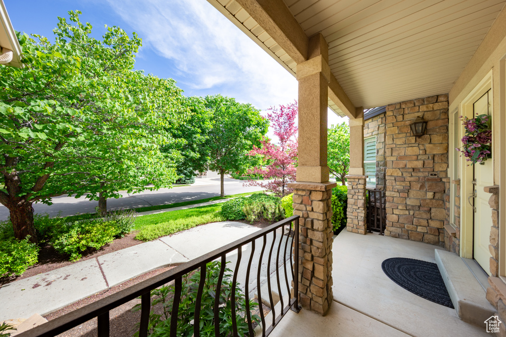 View of covered porch