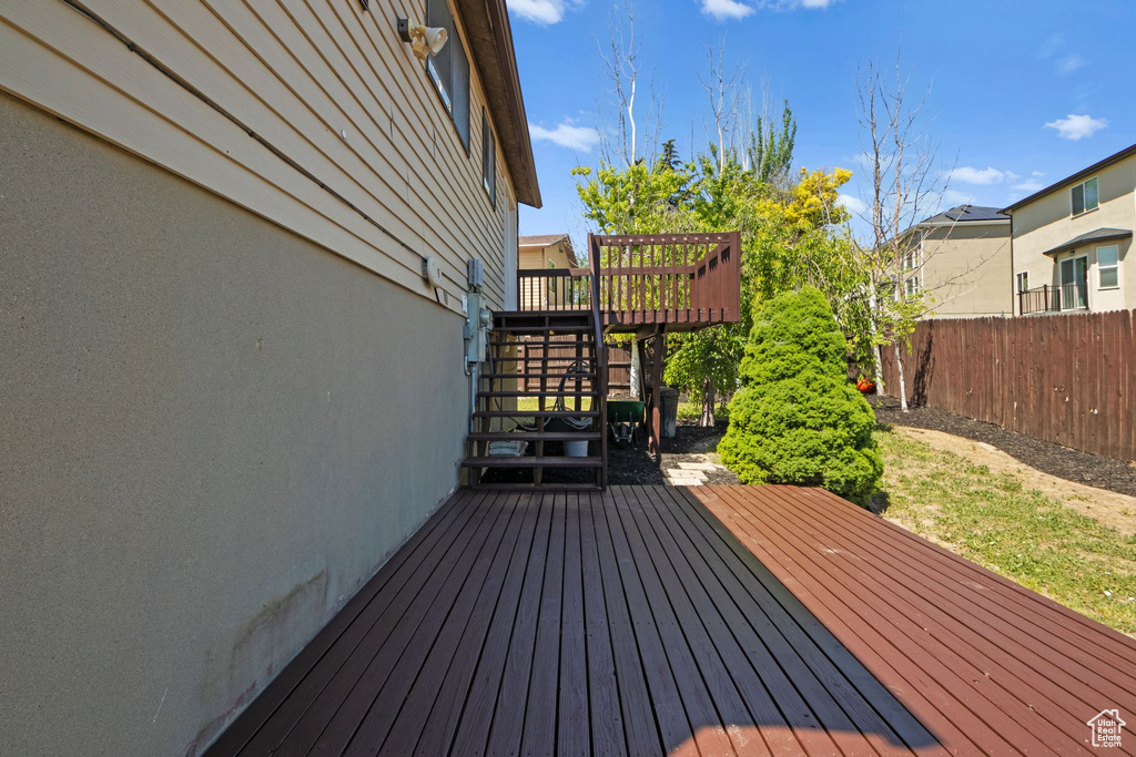Wooden terrace with stairway