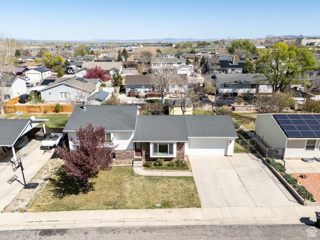 Aerial view of residential area