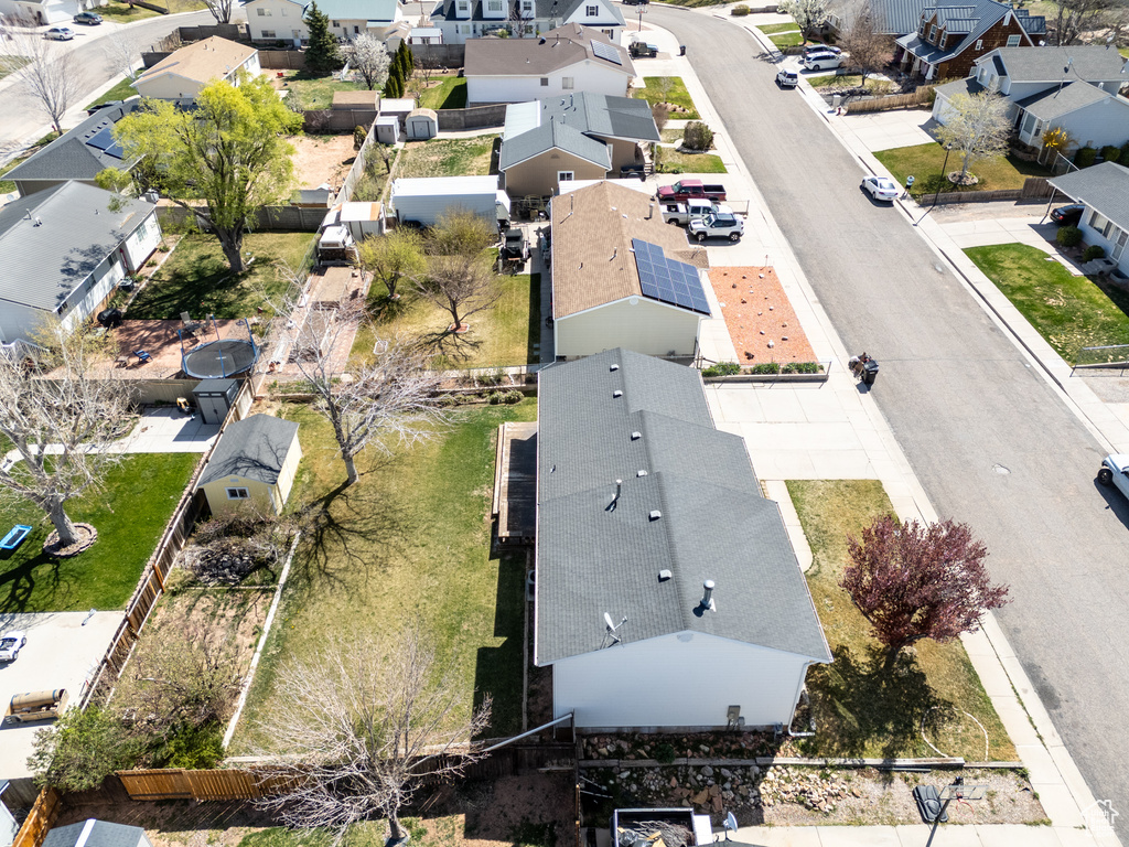 Aerial view of residential area