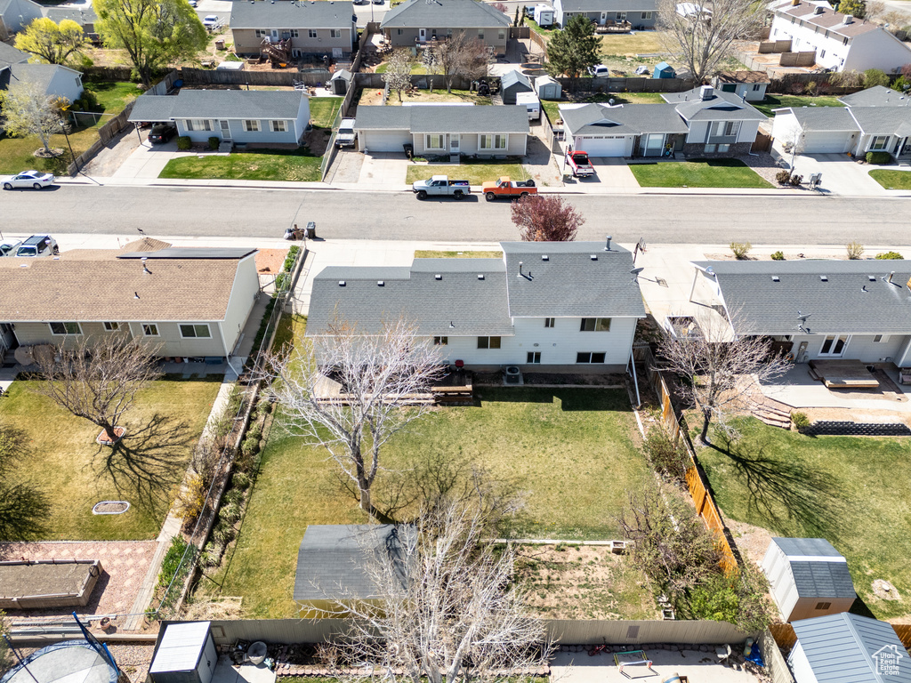 Aerial view of residential area