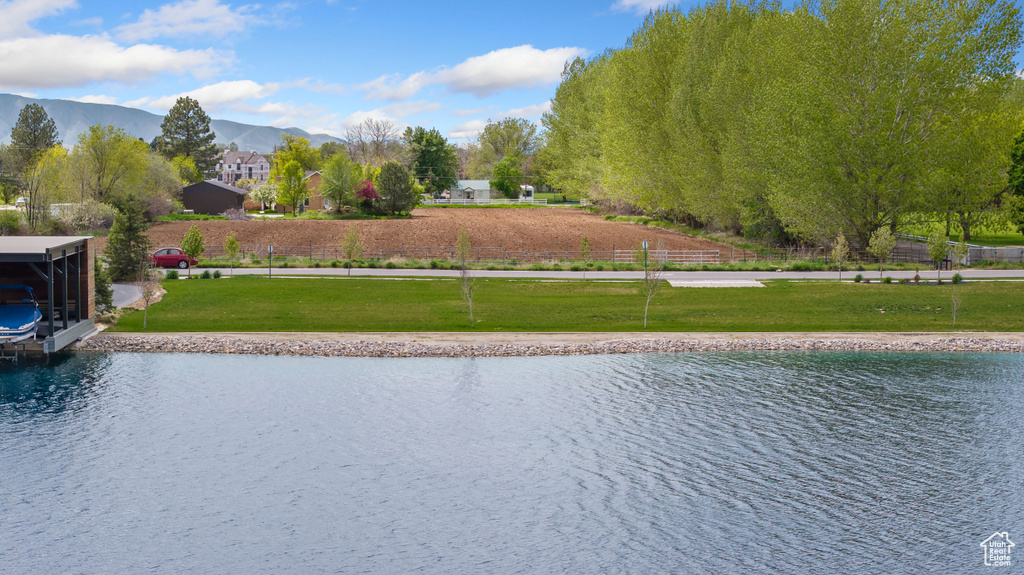 Water view featuring a mountainous background