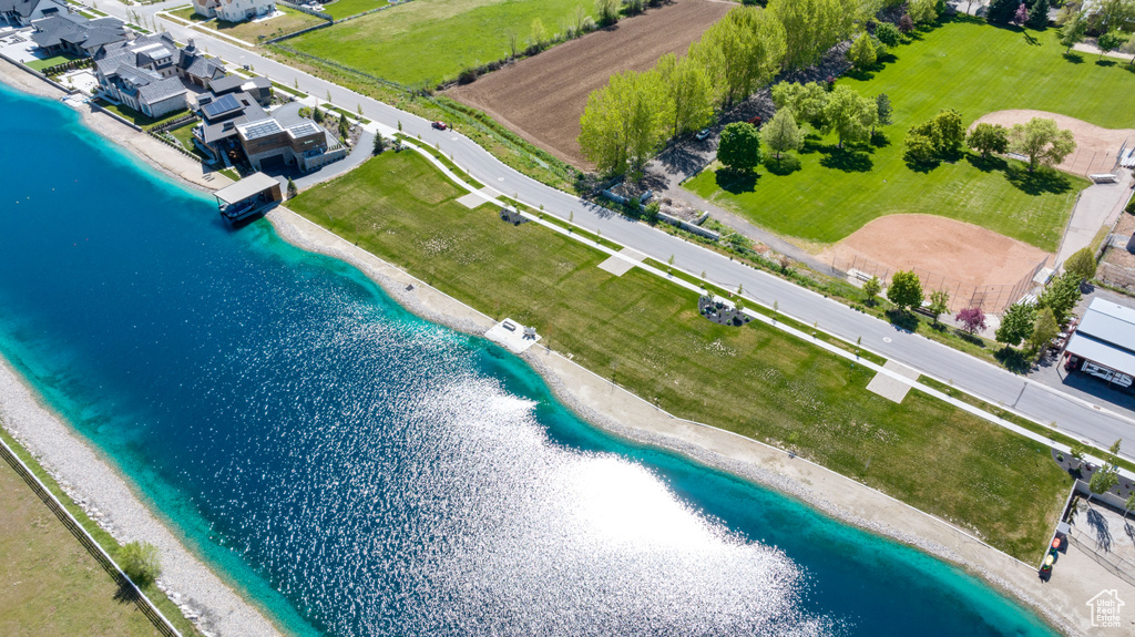 Drone / aerial view of a large body of water