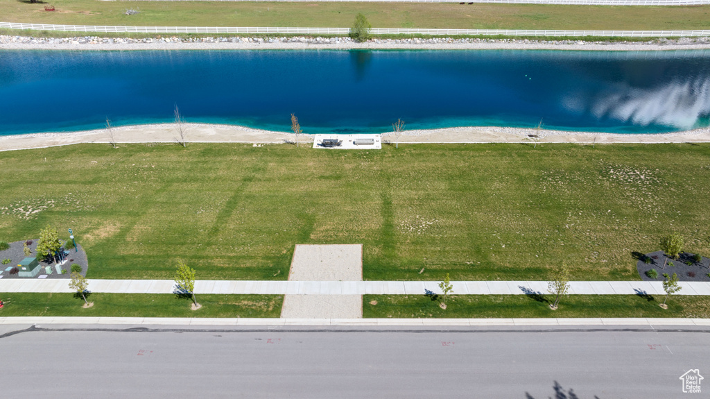 Bird's eye view of a large body of water