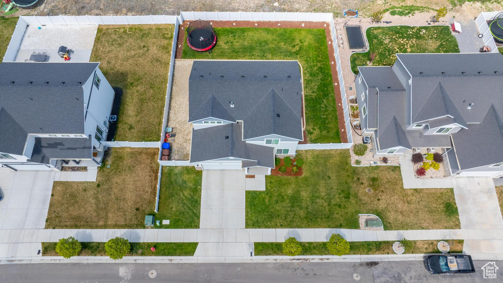 Aerial perspective of suburban area