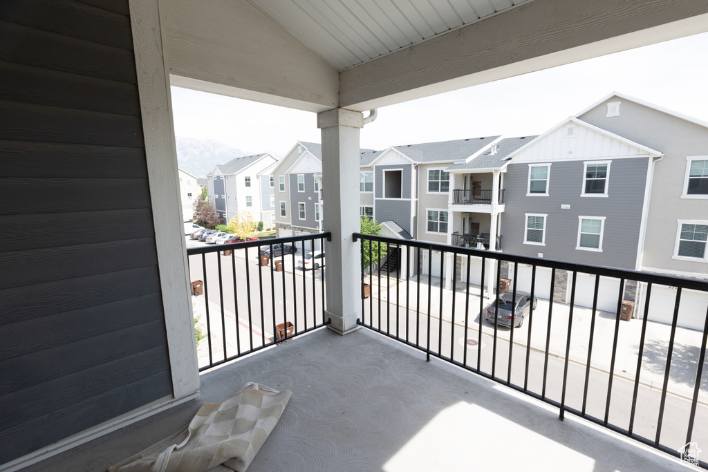 Balcony featuring a residential view