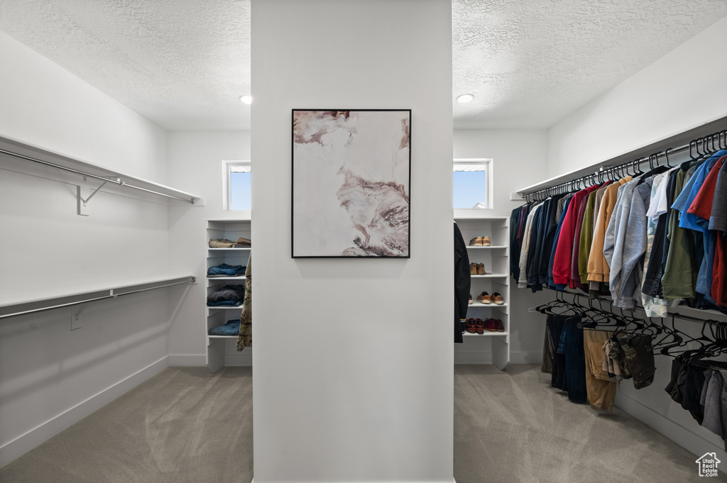 Spacious closet featuring carpet floors