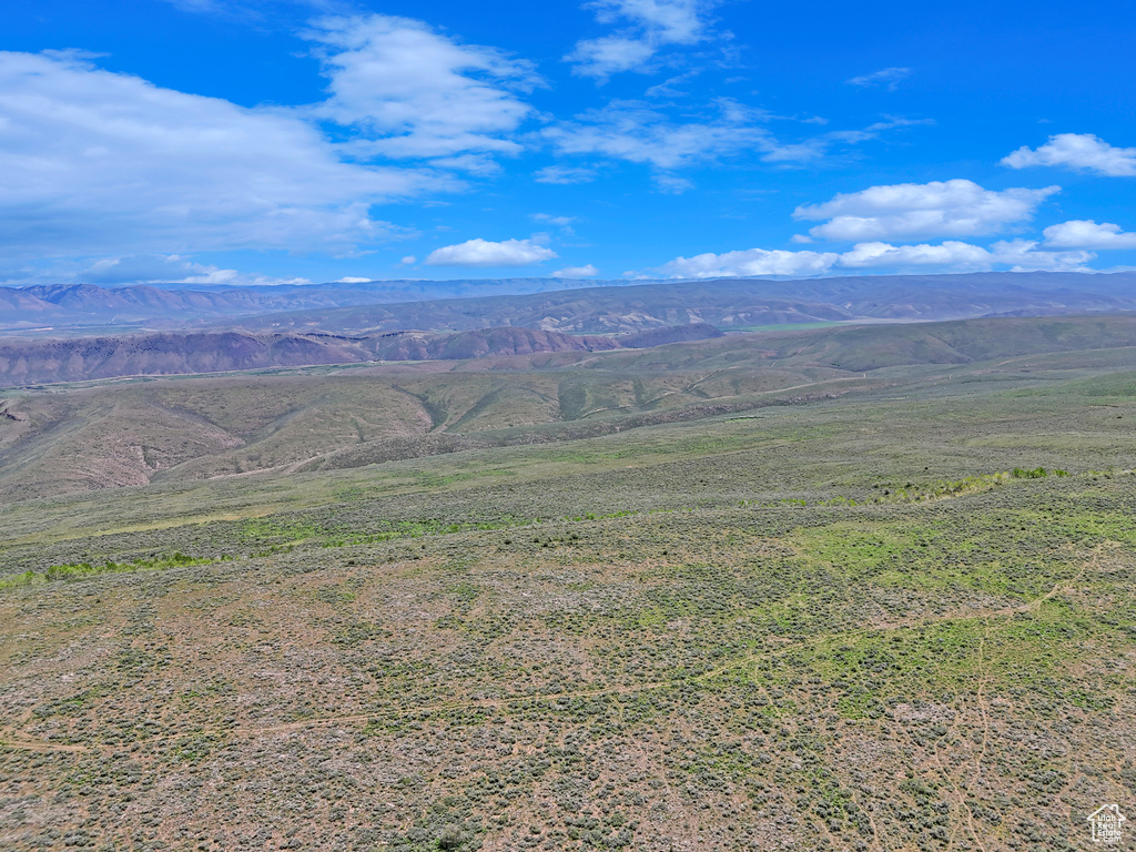 Bird's eye view of a mountain backdrop