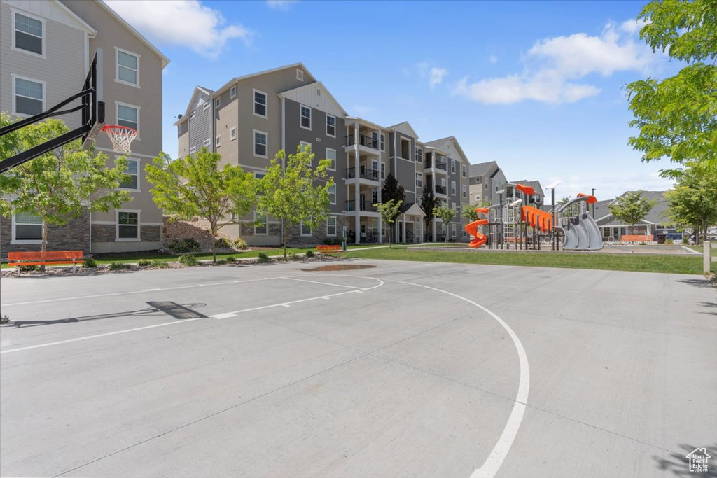 View of basketball court with community basketball court