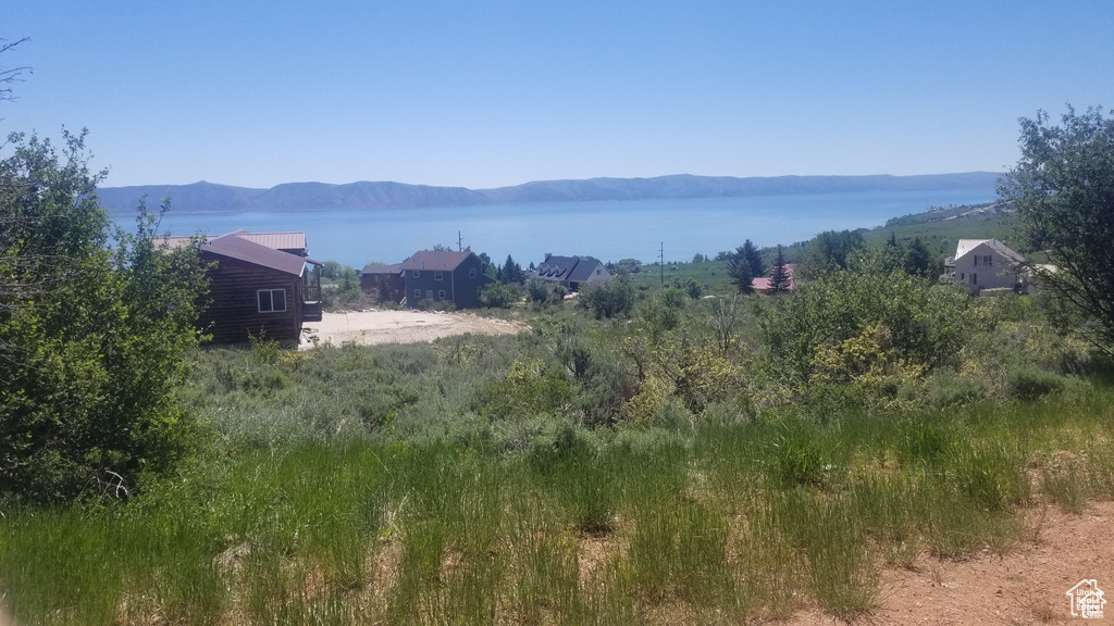 Mountain view with a large body of water