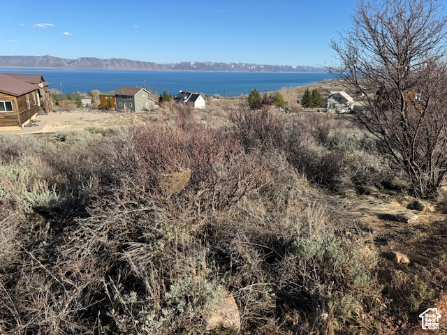 Water view featuring mountains