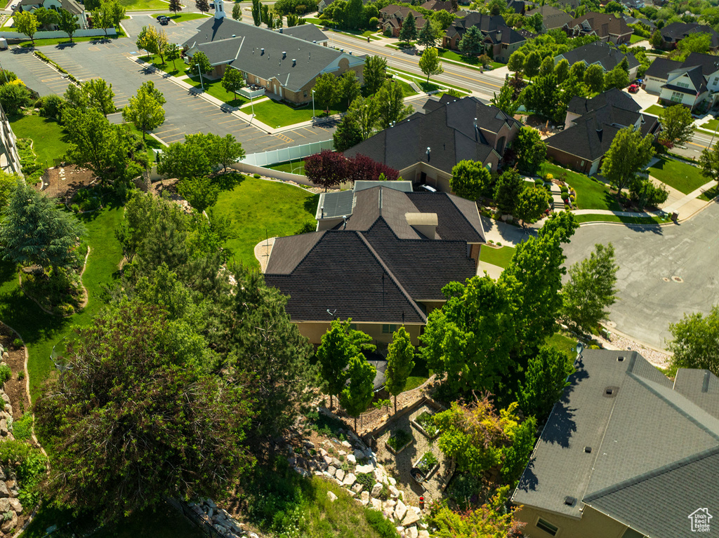 Aerial perspective of suburban area