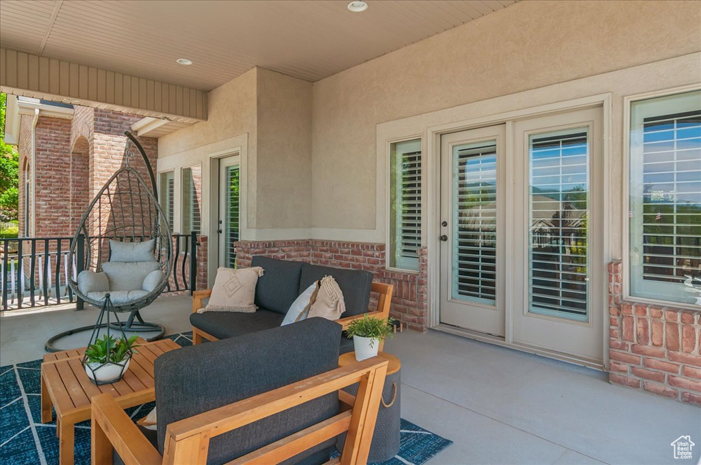 View of patio featuring outdoor lounge area