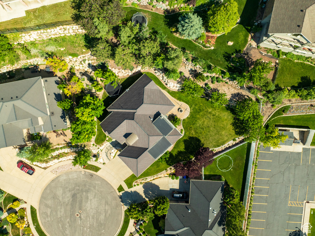 Aerial view of residential area