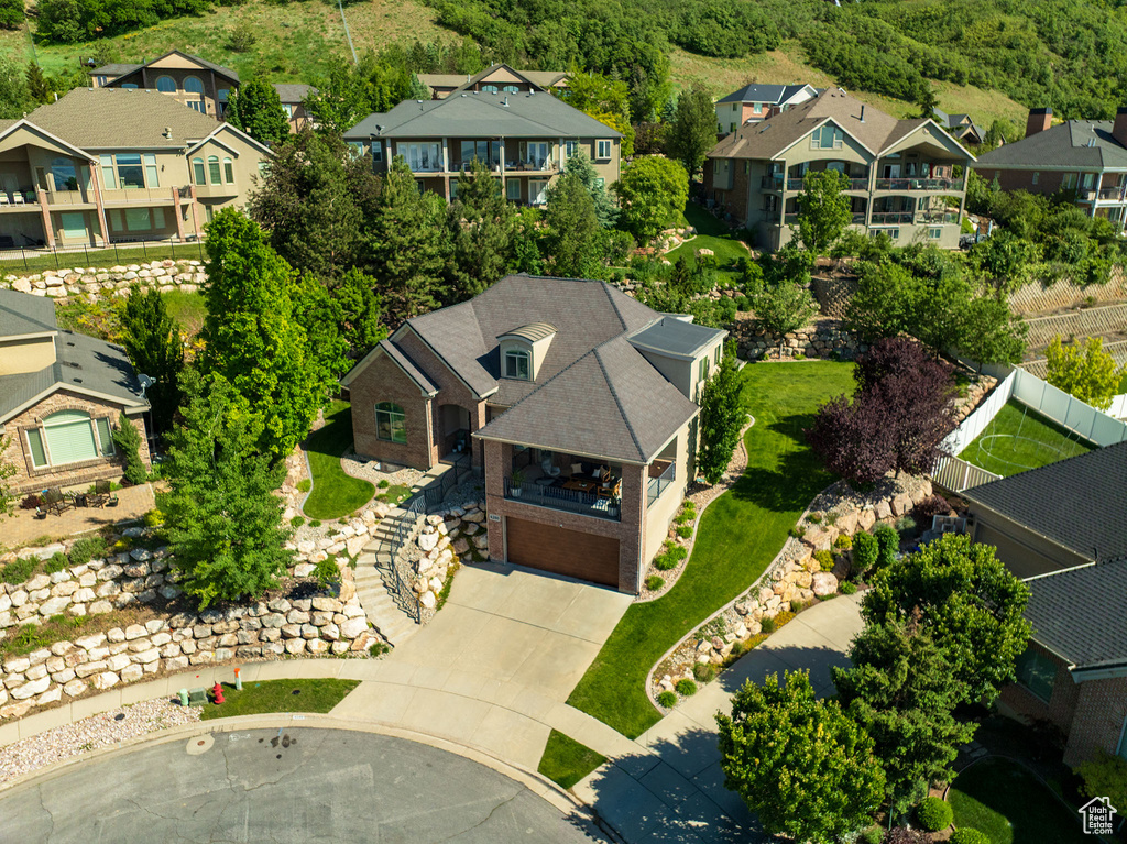 Aerial view of residential area